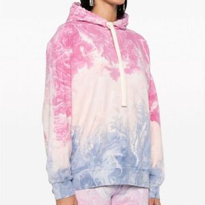 NWT Electric & Rose Taylor Hooded Sweatshirt w/ Pockets Tie Dye Pink Blue XS